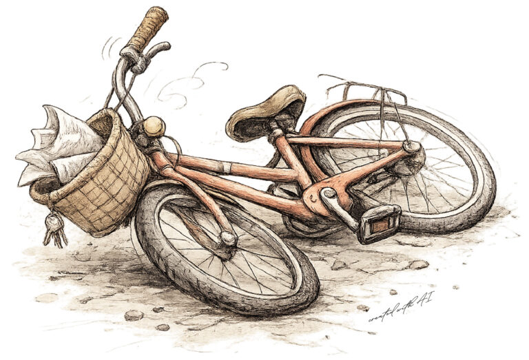 Umgefallenes Fahrrad – Beispiel für ein Ereignis ohne Nachrichtenwert